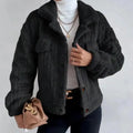 Textured Plush Lapel Jacket