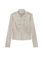 Stand Collar Cropped Jacket