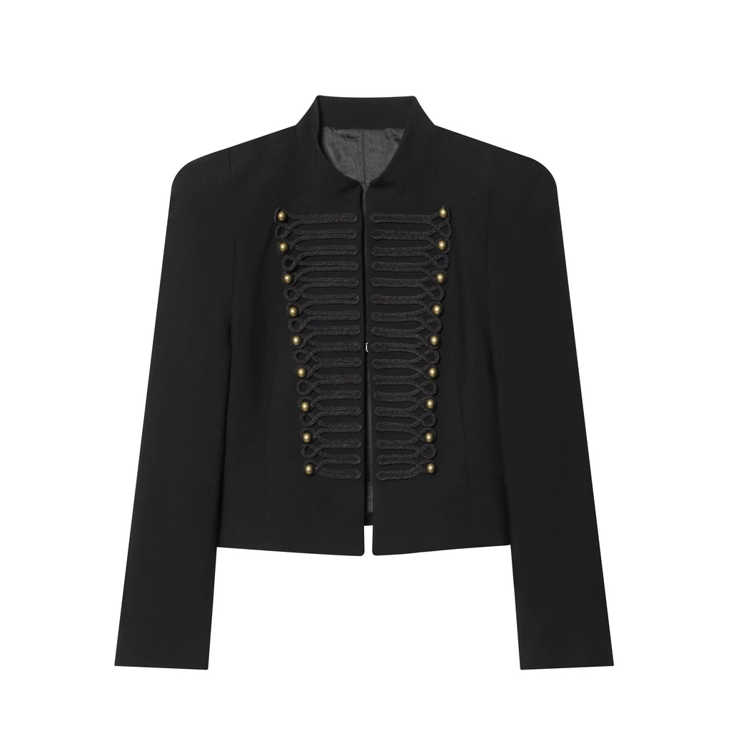 Braided Button Cropped Jacket