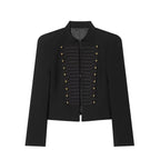 Braided Button Cropped Jacket