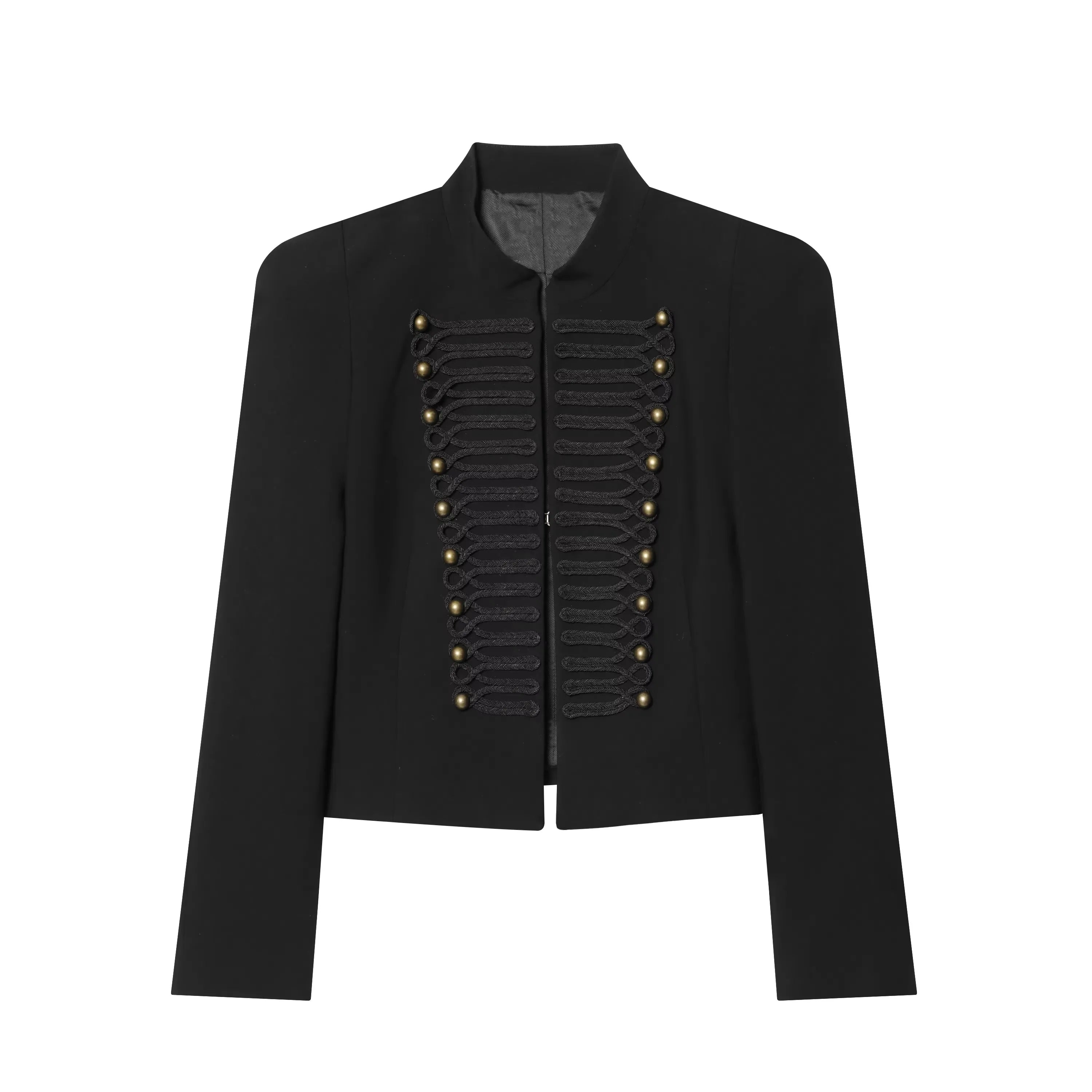 Braided Button Cropped Jacket