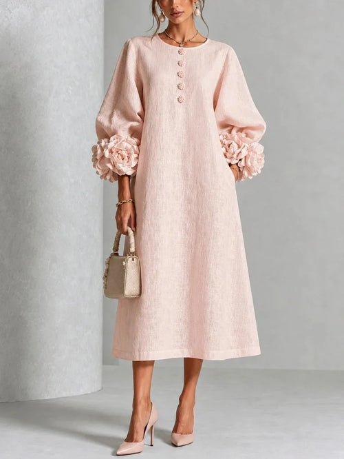 Floral Cuff Midi Dress