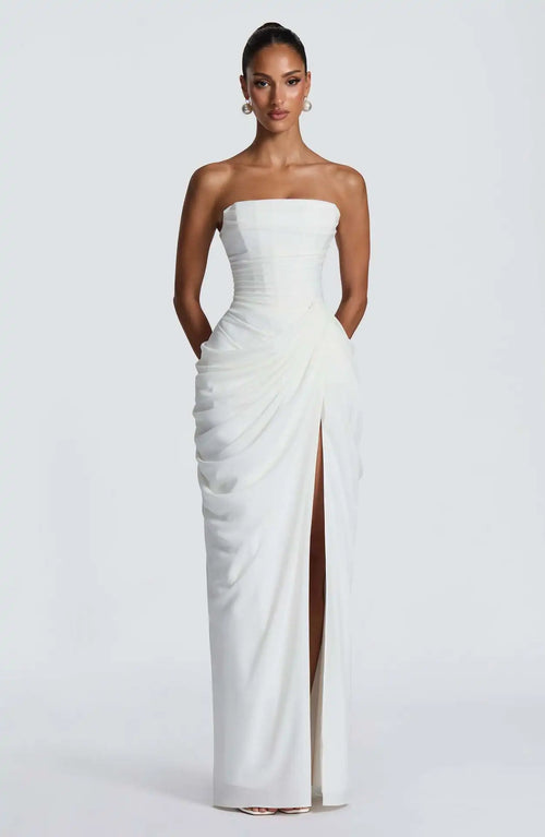 Ruched Evening Maxi Dress