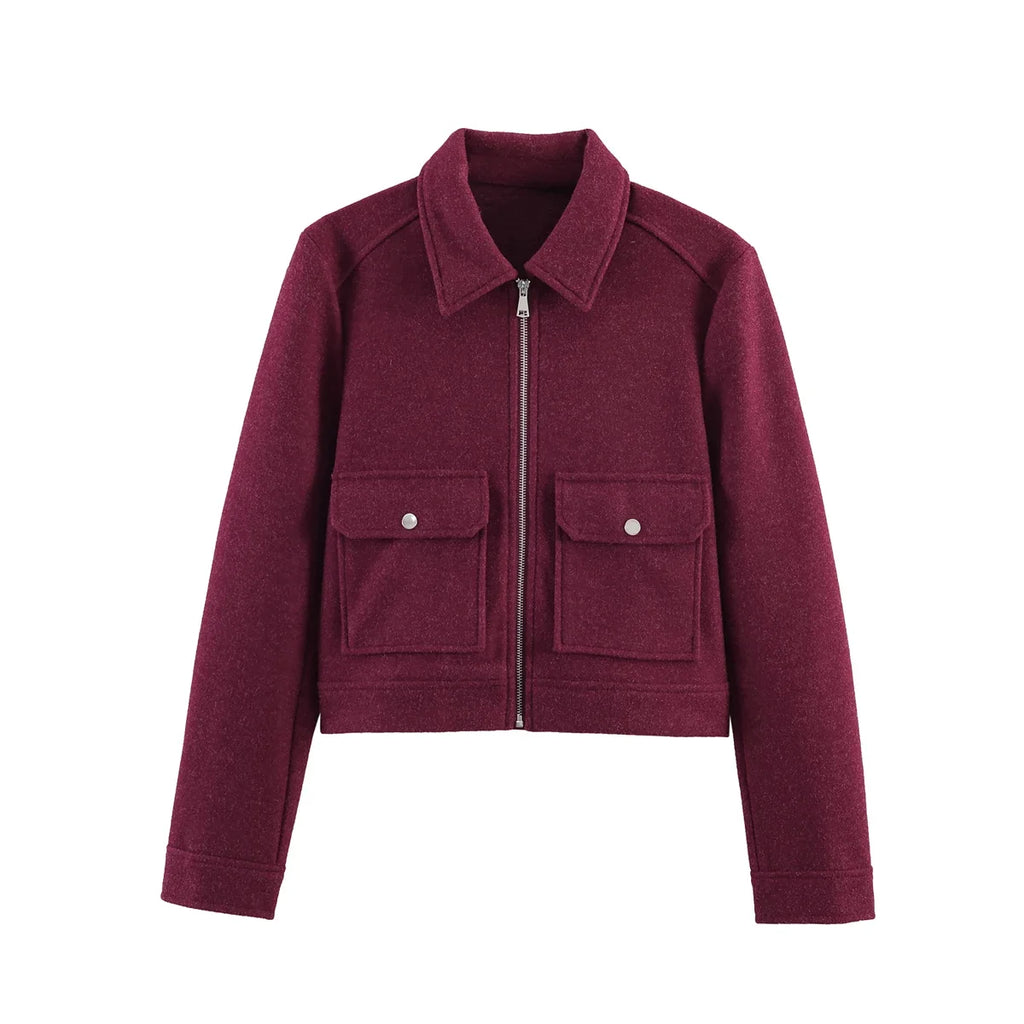 Cropped Utility Zip Jacket
