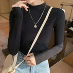 Ribbed Mock Neck Pullover