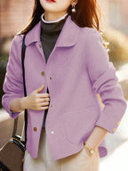 Relaxed Button Front Short Coat