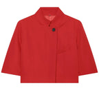 Asymmetric Cropped Stand Collar Blazer
