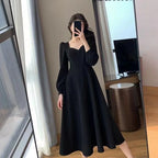 Sweetheart Puff Sleeve Midi Dress