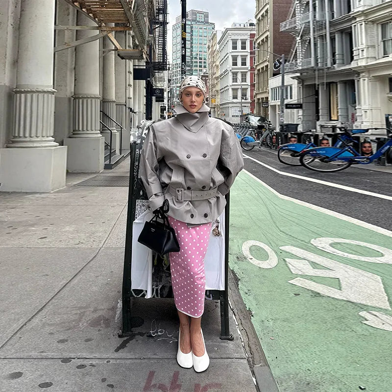 Belted Double-Breasted Trench Jacket