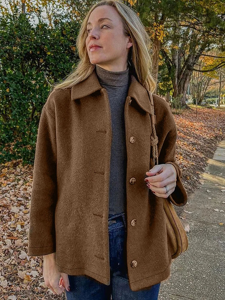 Brown Button-Front Jacket