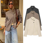Stand Collar Tailored Blazer