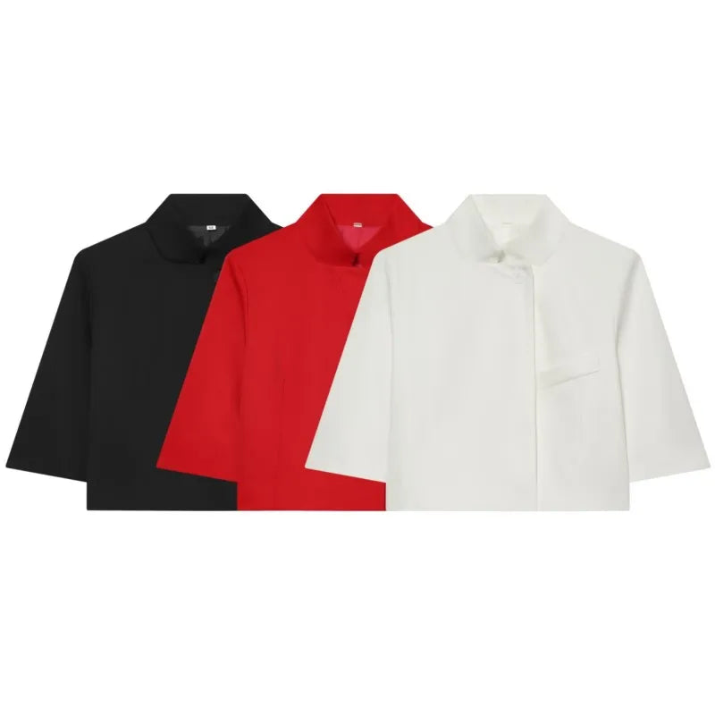 Cropped Stand Collar Jacket