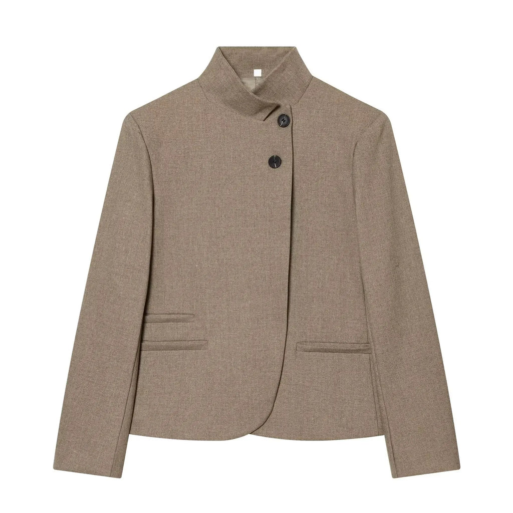 Stand Collar Tailored Blazer