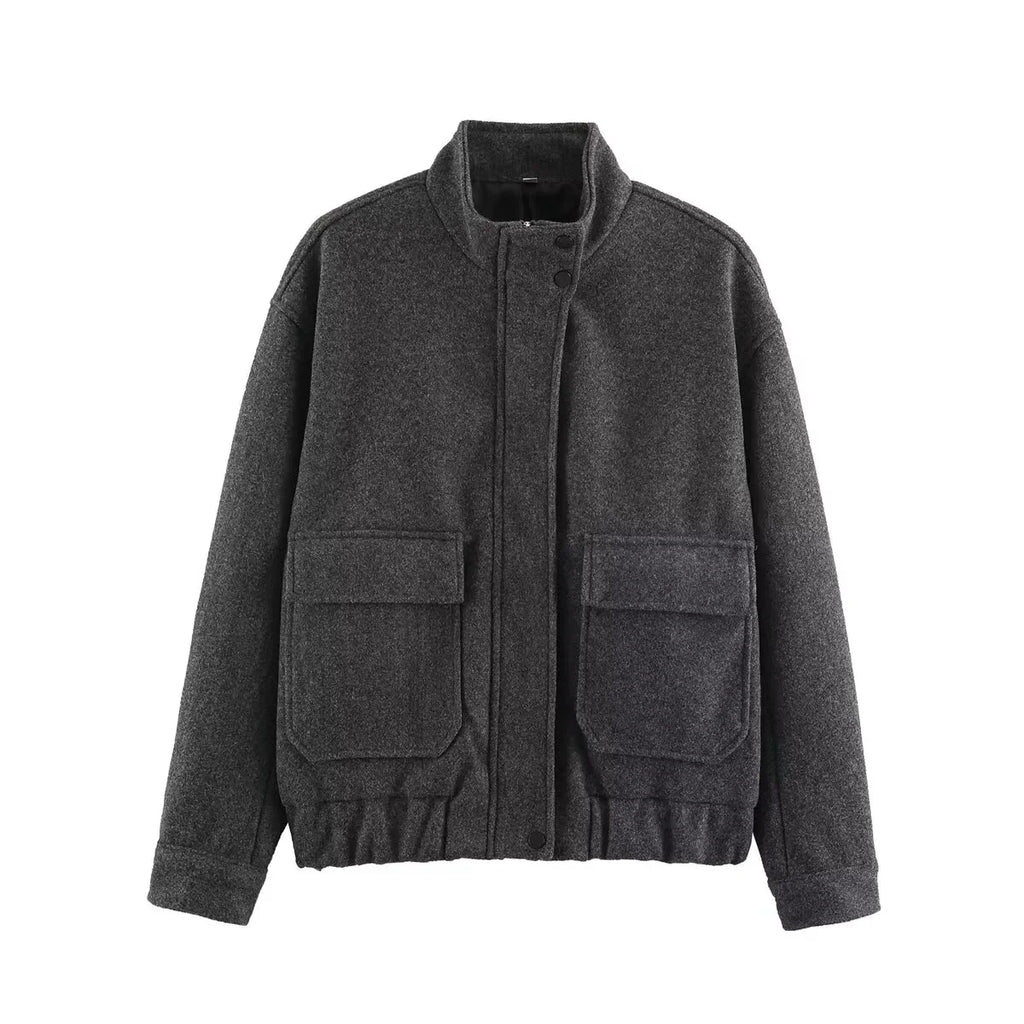 Stand Collar Utility Jacket