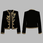 Black Velvet Jacket With Gold Embroidery