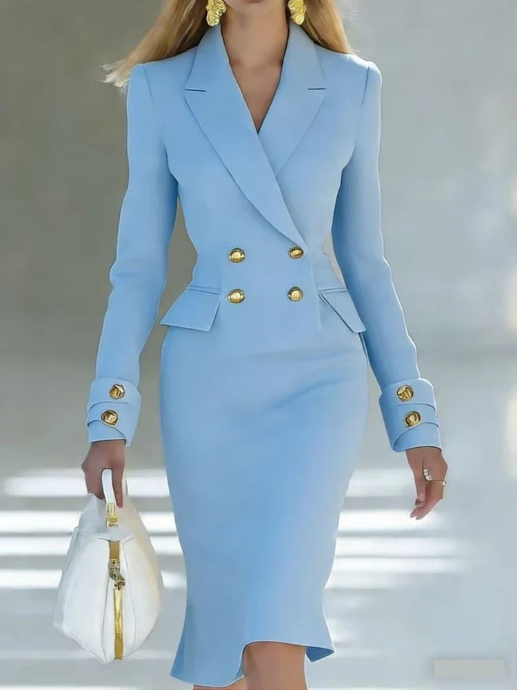 Double-Breasted Blazer Dress