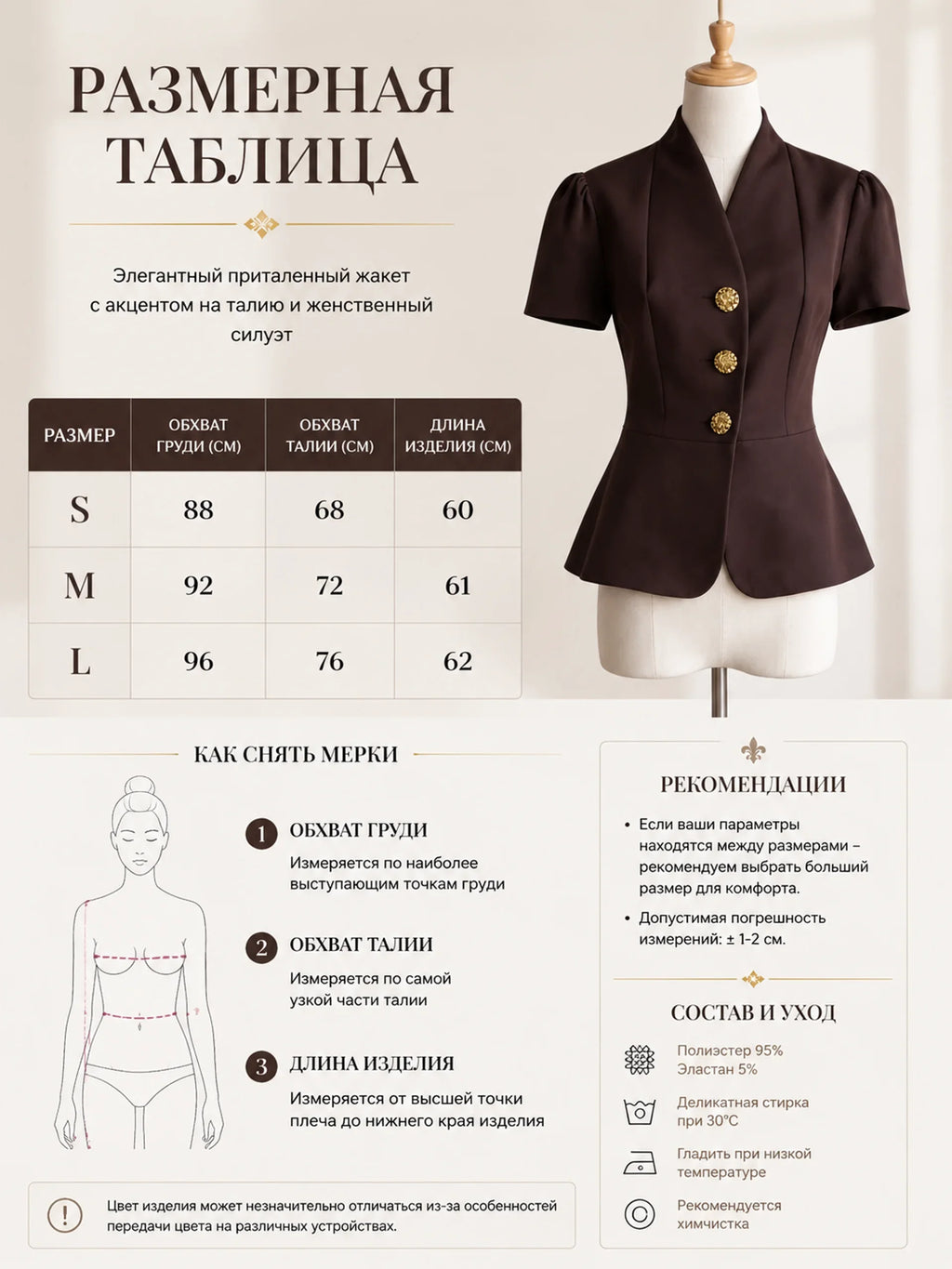 Gold Button Peplum Blazer