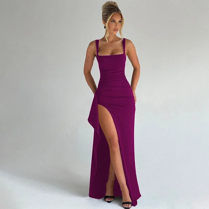 Ruched Evening Maxi Dress