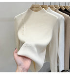 Ribbed Shoulder Button Turtleneck Sweater