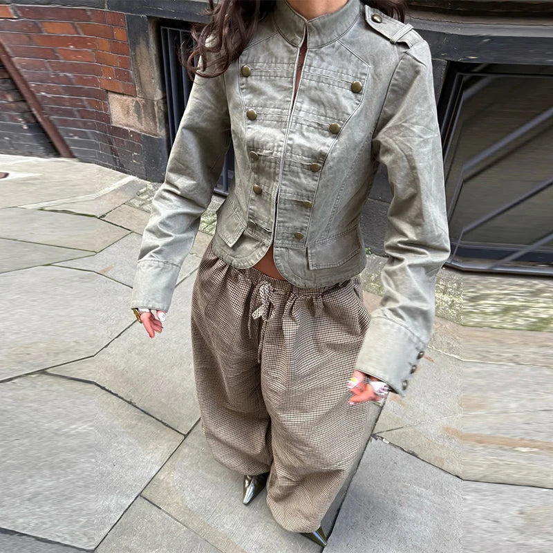 Vintage Military Cropped Jacket