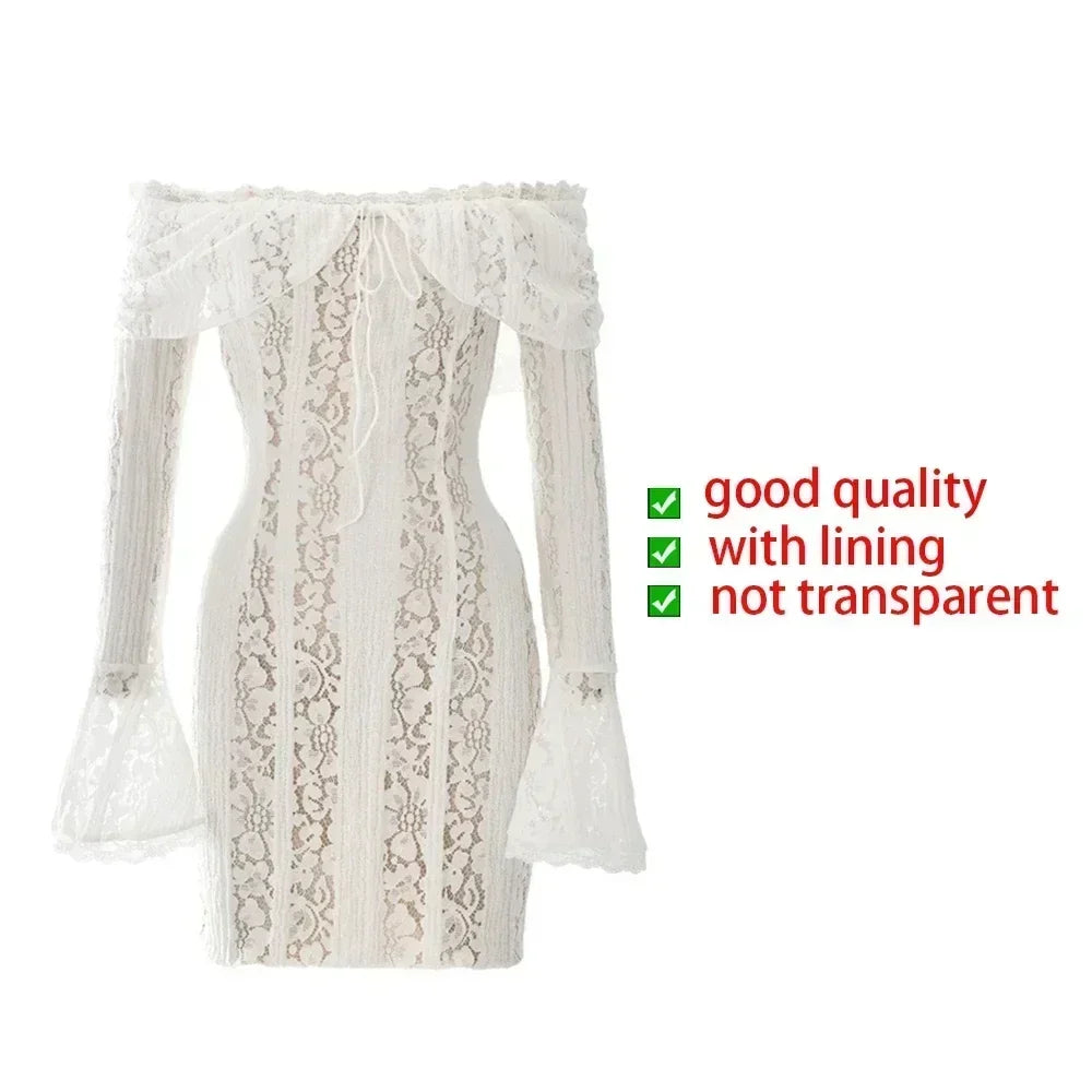 Off-The-Shoulder Lace Mini Dress