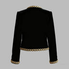 Black Velvet Jacket With Gold Embroidery
