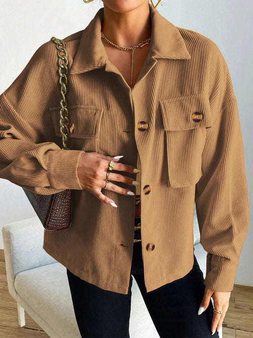 Relaxed Corduroy Button Jacket
