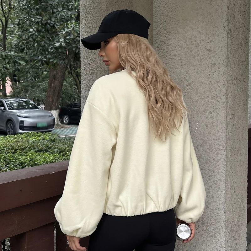 Cropped Zip Bomber Jacket