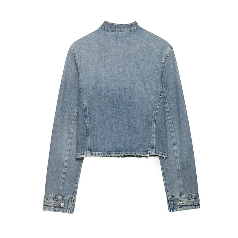 Frayed Hem Denim Jacket