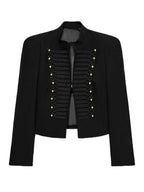 Cropped Military Stand Collar Jacket