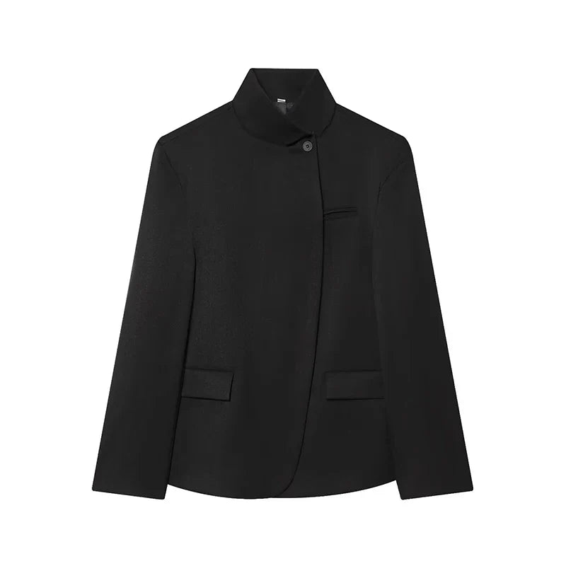 Stand Collar Relaxed Fit Blazer