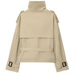 Cropped Belted Trench Jacket