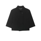 Asymmetric Cropped Stand Collar Blazer