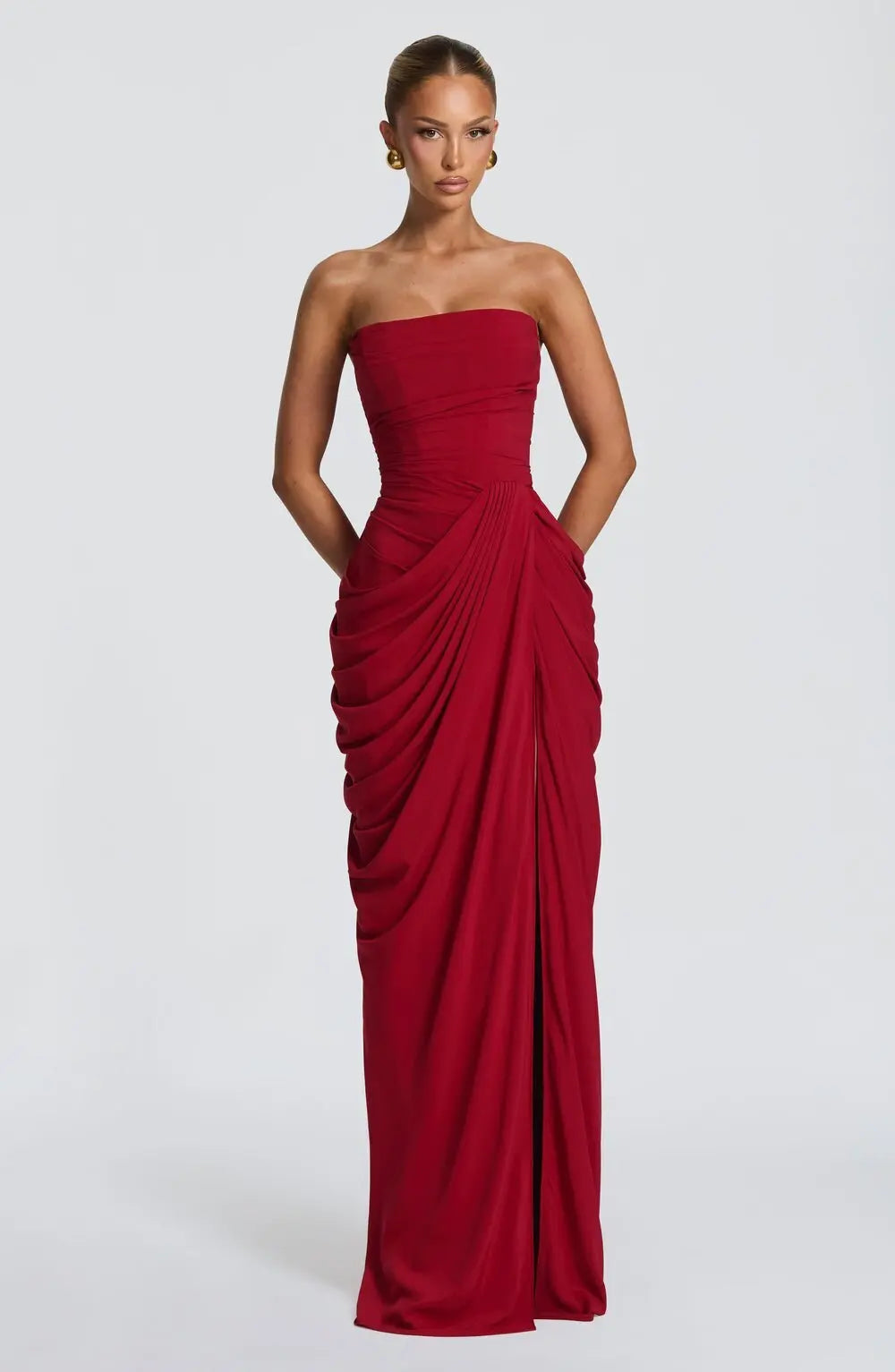 Ruched Evening Maxi Dress