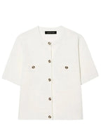 Short Sleeve Button Cardigan