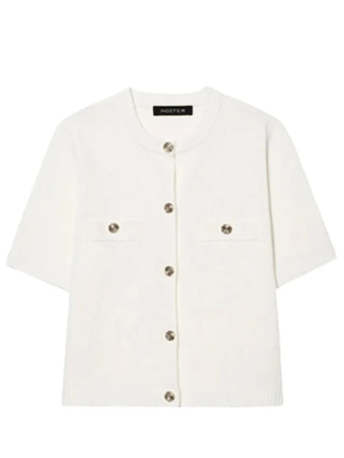 Short Sleeve Button Cardigan