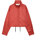 Polka Dot Cropped Zip Jacket