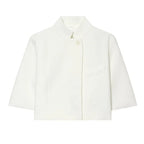 Asymmetric Cropped Stand Collar Blazer