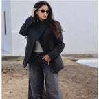 Stand Collar Relaxed Fit Blazer