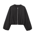 Women's Cropped Fleece Bomber Jacket