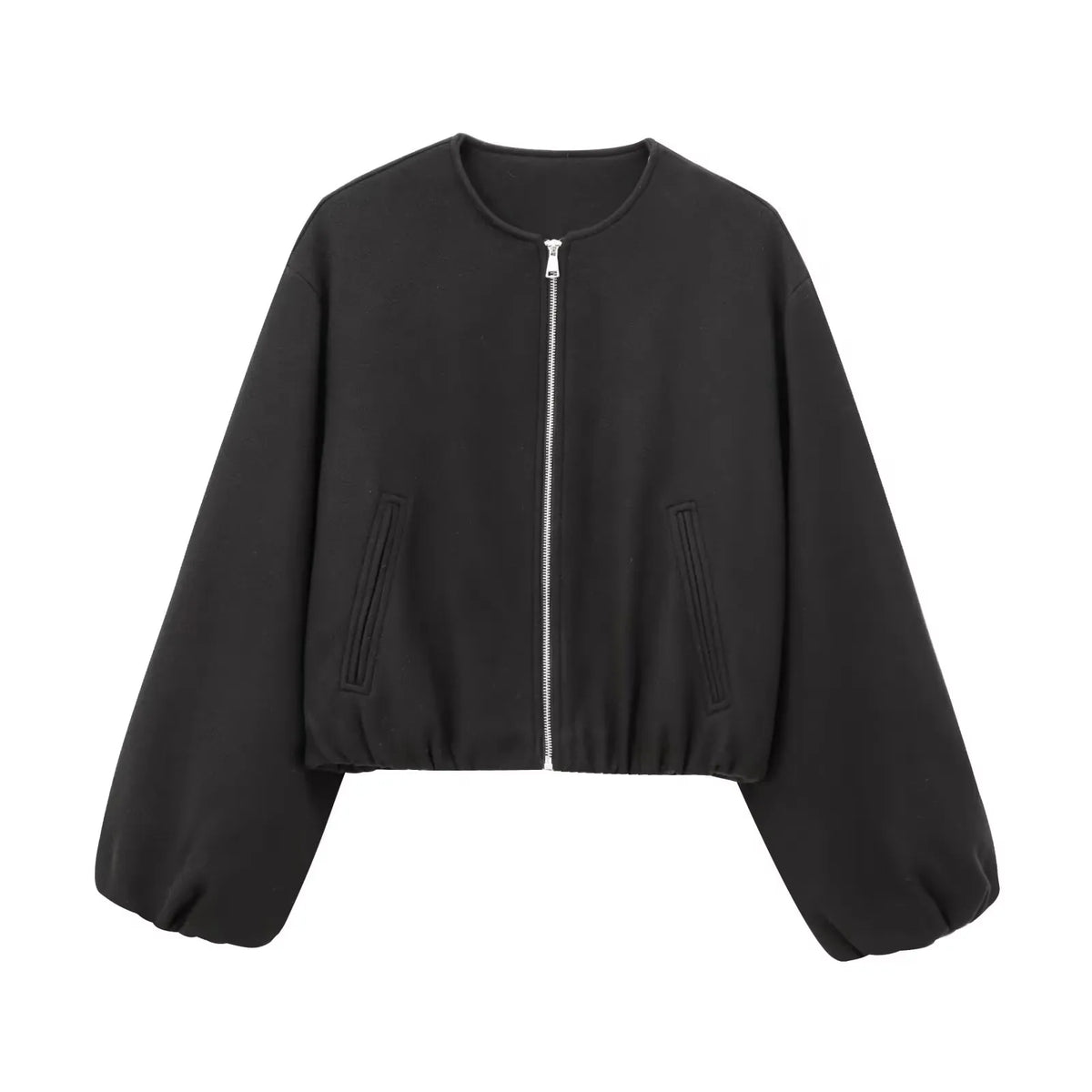 Women's Cropped Fleece Bomber Jacket