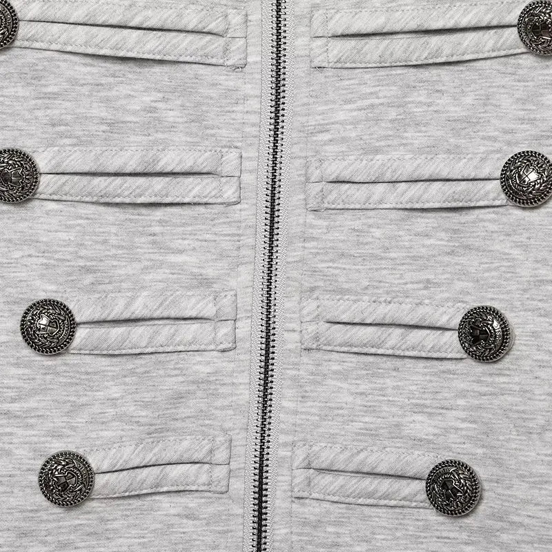 Cropped Stand Collar Zip Jacket