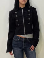 Stand Collar Cropped Jacket
