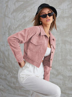 Cropped Corduroy Utility Jacket