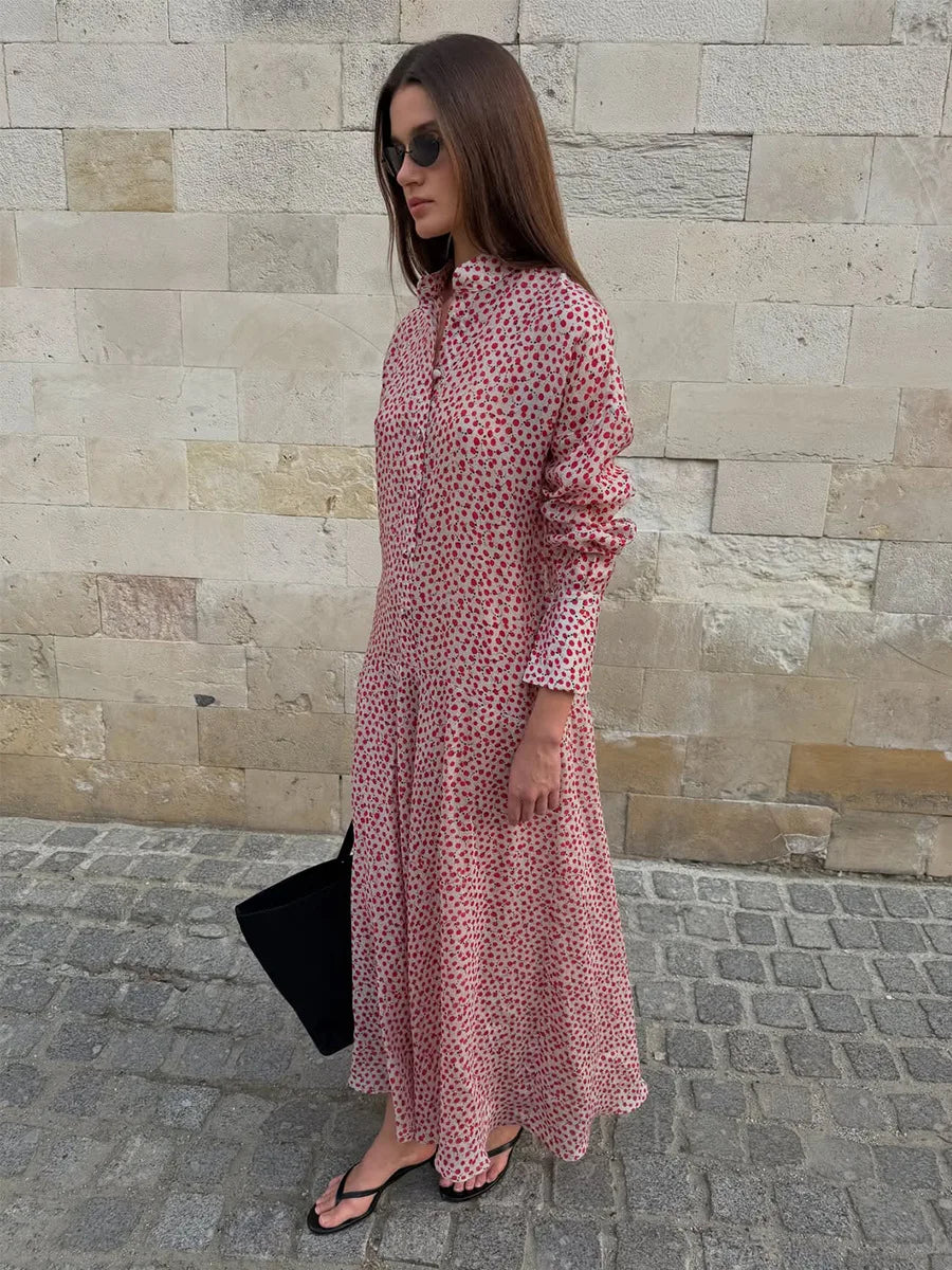 Floral Tie Waist Shirt Dress