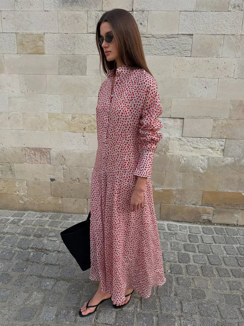 Floral Tie Waist Shirt Dress