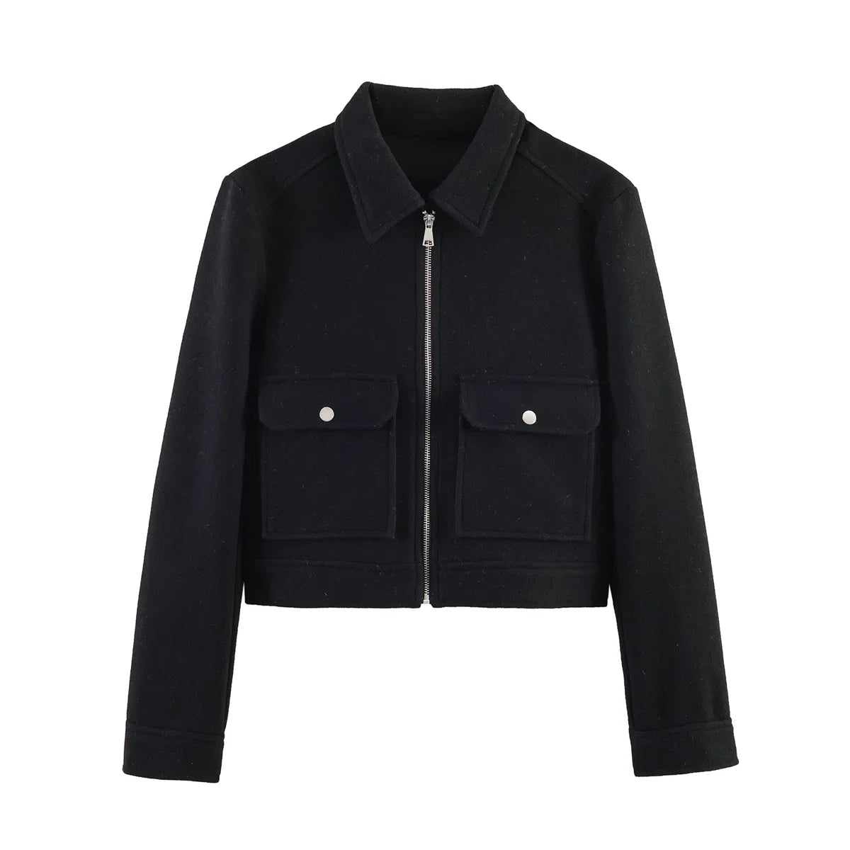 Cropped Utility Zip Jacket