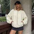 Cropped Zip Bomber Jacket