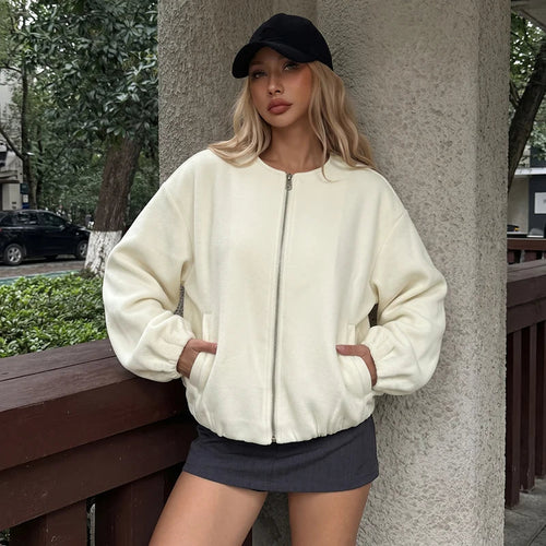 Cropped Zip Bomber Jacket