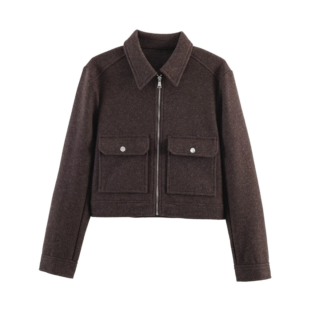 Cropped Utility Zip Jacket